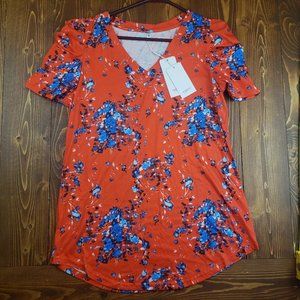 New with tags womens Medium V neck ruffle puff sleeve casual loose fit tshirt